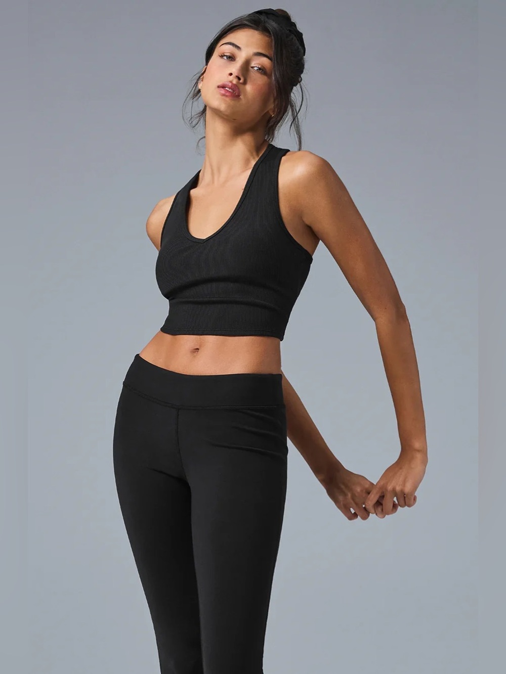 ALO Yoga Goddess Ribbed Cropped Racerback Tank